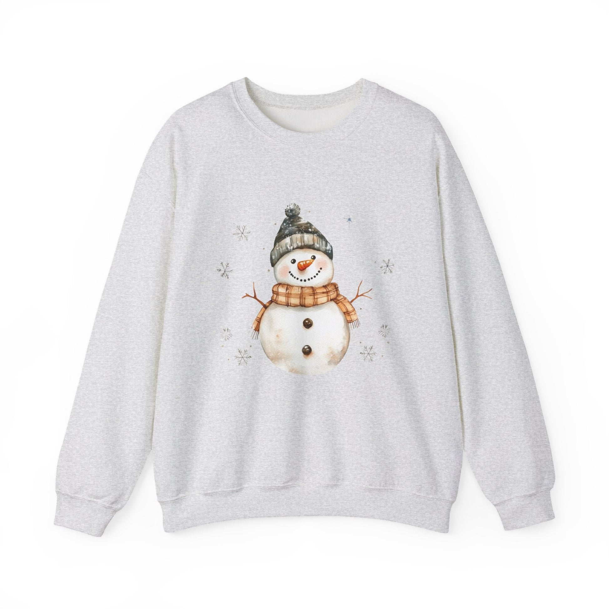 Snowman Crewneck Sweatshirt, Winter Holiday Jumper, Christmas Snowman Sweater, Festive Winter Apparel, Cute Winter Pullover - Popbydesign