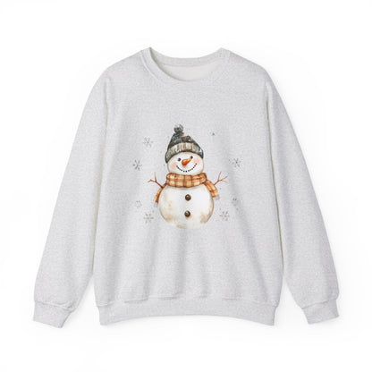 Snowman Crewneck Sweatshirt, Winter Holiday Jumper, Christmas Snowman Sweater, Festive Winter Apparel, Cute Winter Pullover - Popbydesign
