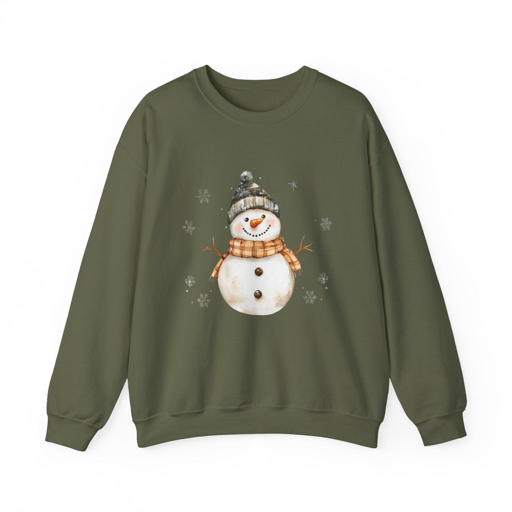 Festive Snowman Crewneck Sweatshirt for Winter Holiday Cheer by PopCultureByDesign36