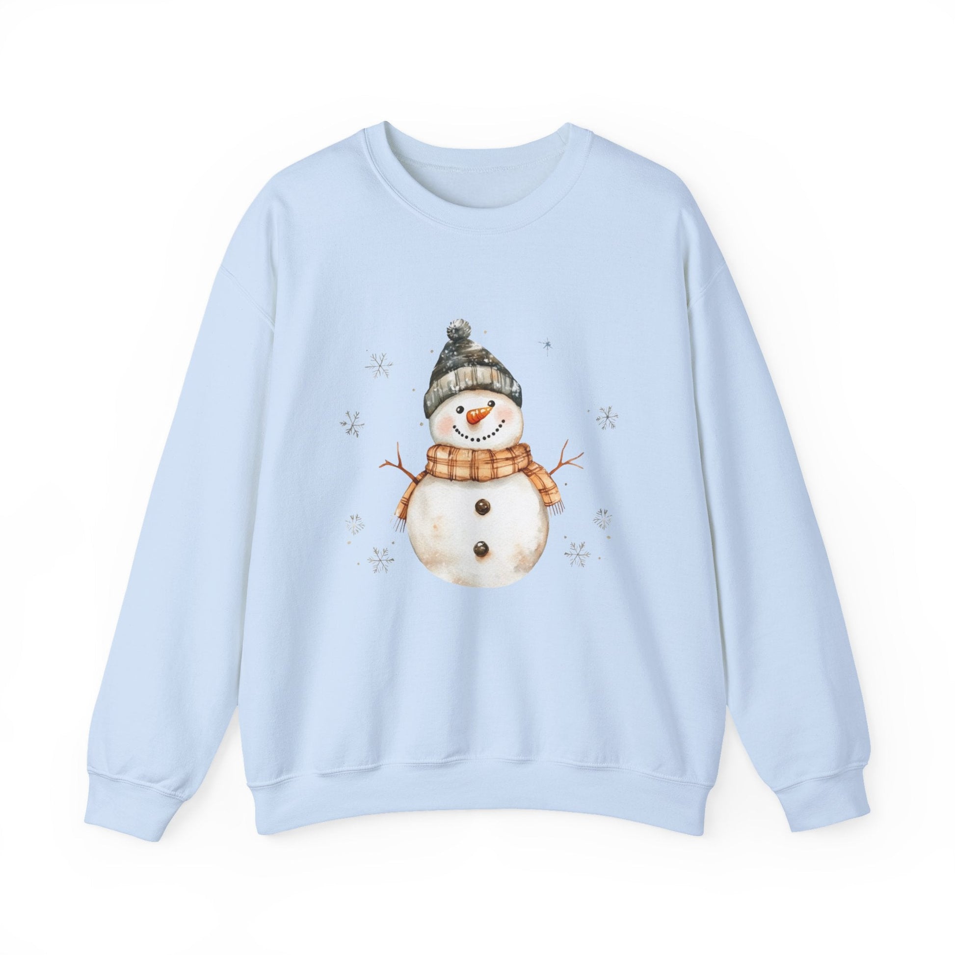 Snowman Crewneck Sweatshirt, Winter Holiday Jumper, Christmas Snowman Sweater, Festive Winter Apparel, Cute Winter Pullover - Popbydesign