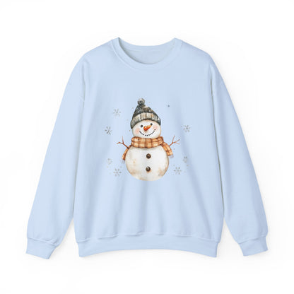 Snowman Crewneck Sweatshirt, Winter Holiday Jumper, Christmas Snowman Sweater, Festive Winter Apparel, Cute Winter Pullover - Popbydesign