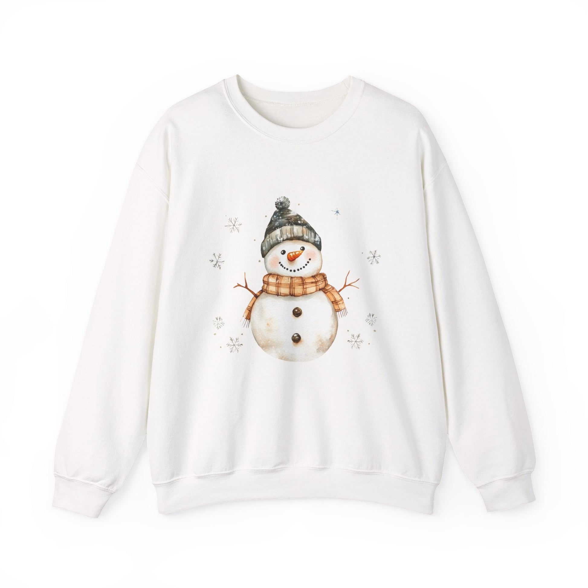 Snowman Crewneck Sweatshirt, Winter Holiday Jumper, Christmas Snowman Sweater, Festive Winter Apparel, Cute Winter Pullover - Popbydesign