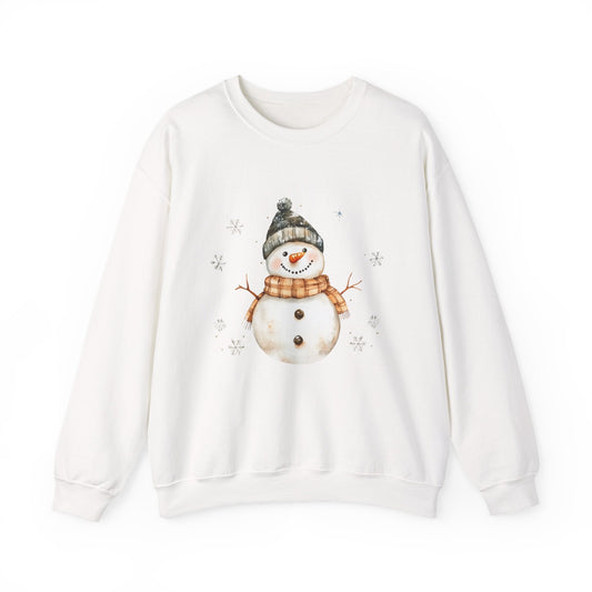 Snowman Crewneck Sweatshirt, Winter Holiday Jumper, Christmas Snowman Sweater, Festive Winter Apparel, Cute Winter Pullover - Popbydesign