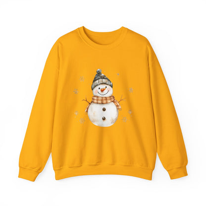 Snowman Crewneck Sweatshirt, Winter Holiday Jumper, Christmas Snowman Sweater, Festive Winter Apparel, Cute Winter Pullover - Popbydesign