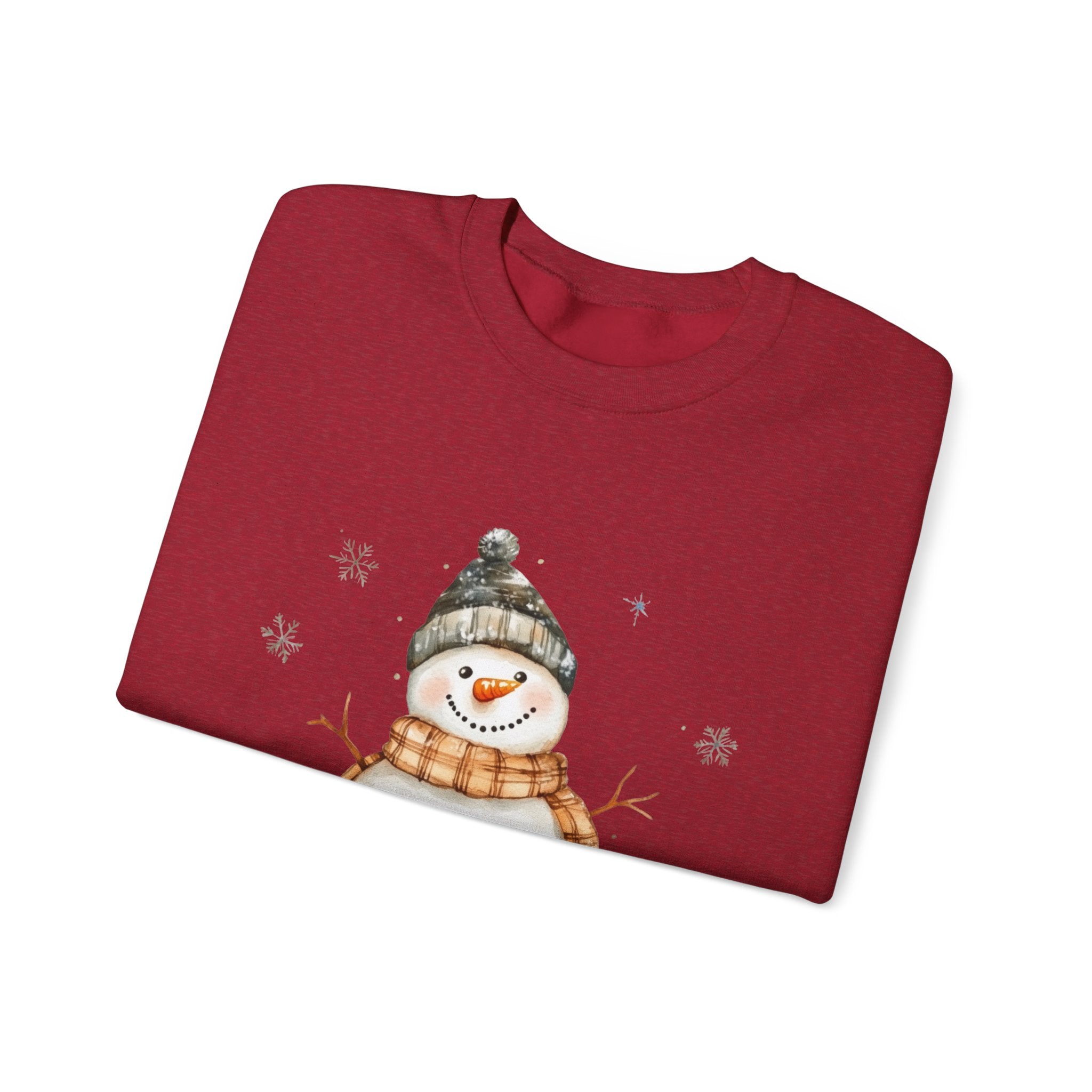 Festive Snowman Crewneck Sweatshirt for Winter Holiday Cheer by PopCultureByDesign36
