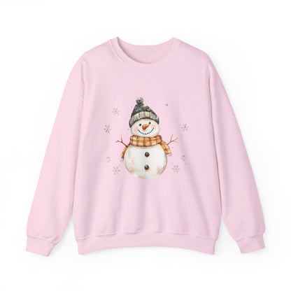 Snowman Crewneck Sweatshirt, Winter Holiday Jumper, Christmas Snowman Sweater, Festive Winter Apparel, Cute Winter Pullover - Popbydesign