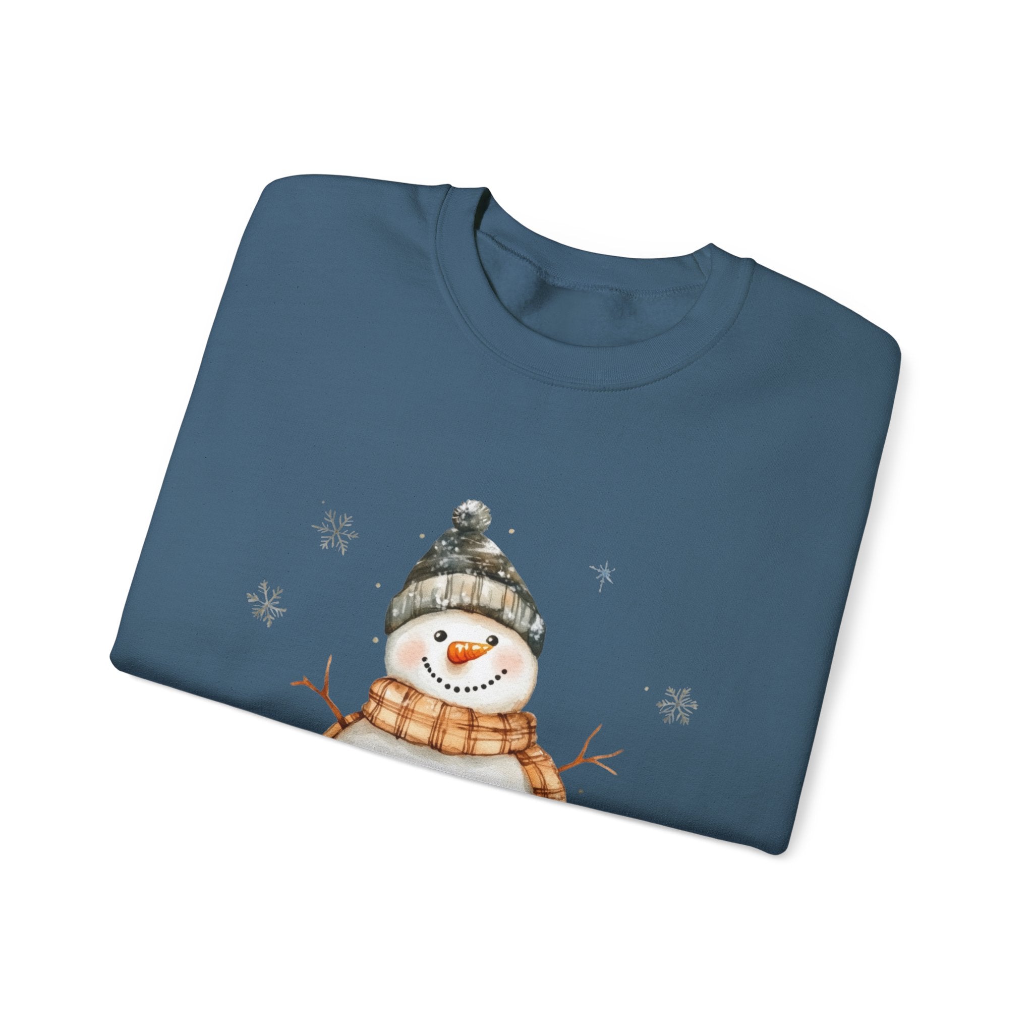 Festive Snowman Crewneck Sweatshirt for Winter Holiday Cheer by PopCultureByDesign36