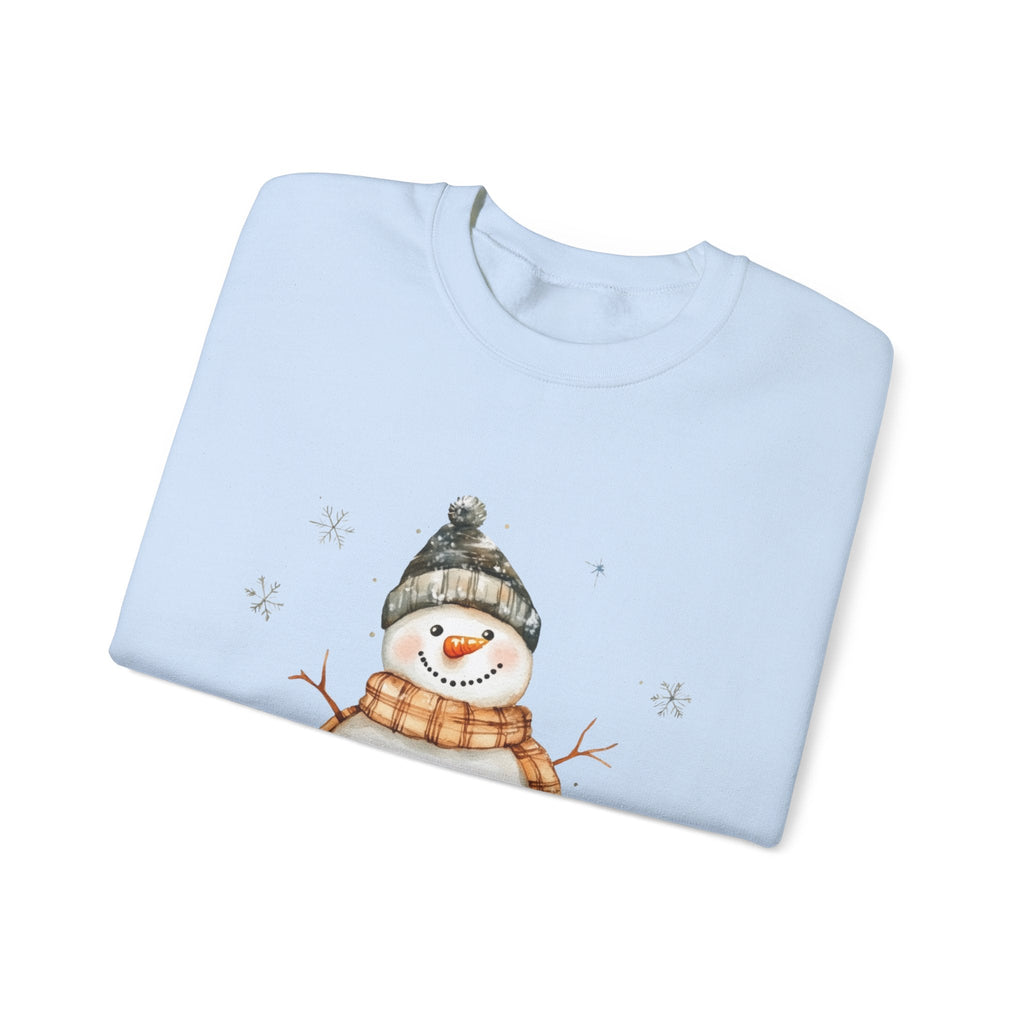 Festive Snowman Crewneck Sweatshirt for Winter Holiday Cheer by PopCultureByDesign36