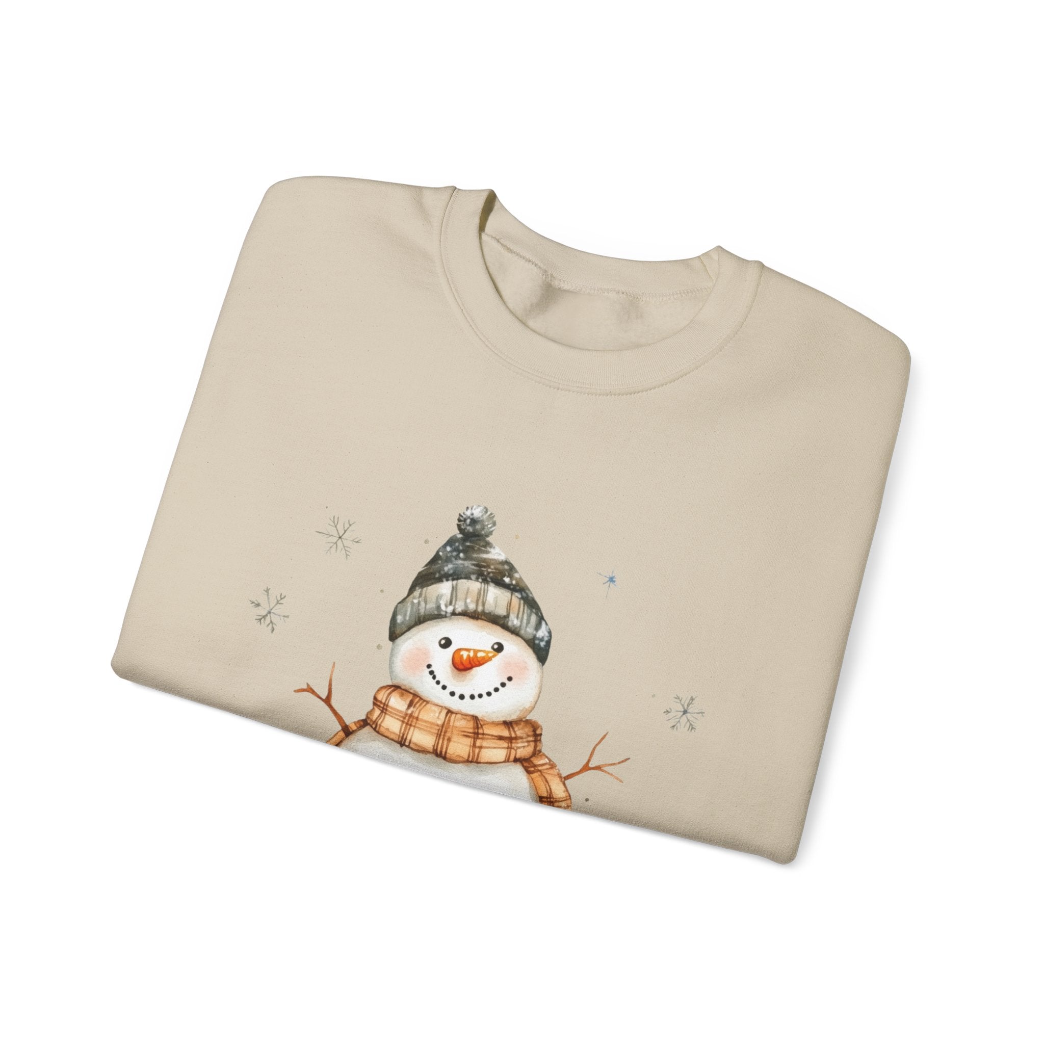 Festive Snowman Crewneck Sweatshirt for Winter Holiday Cheer by PopCultureByDesign36