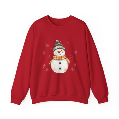 Snowman Crewneck Sweatshirt, Winter Holiday Jumper, Christmas Snowman Sweater, Festive Winter Apparel, Cute Winter Pullover - Popbydesign
