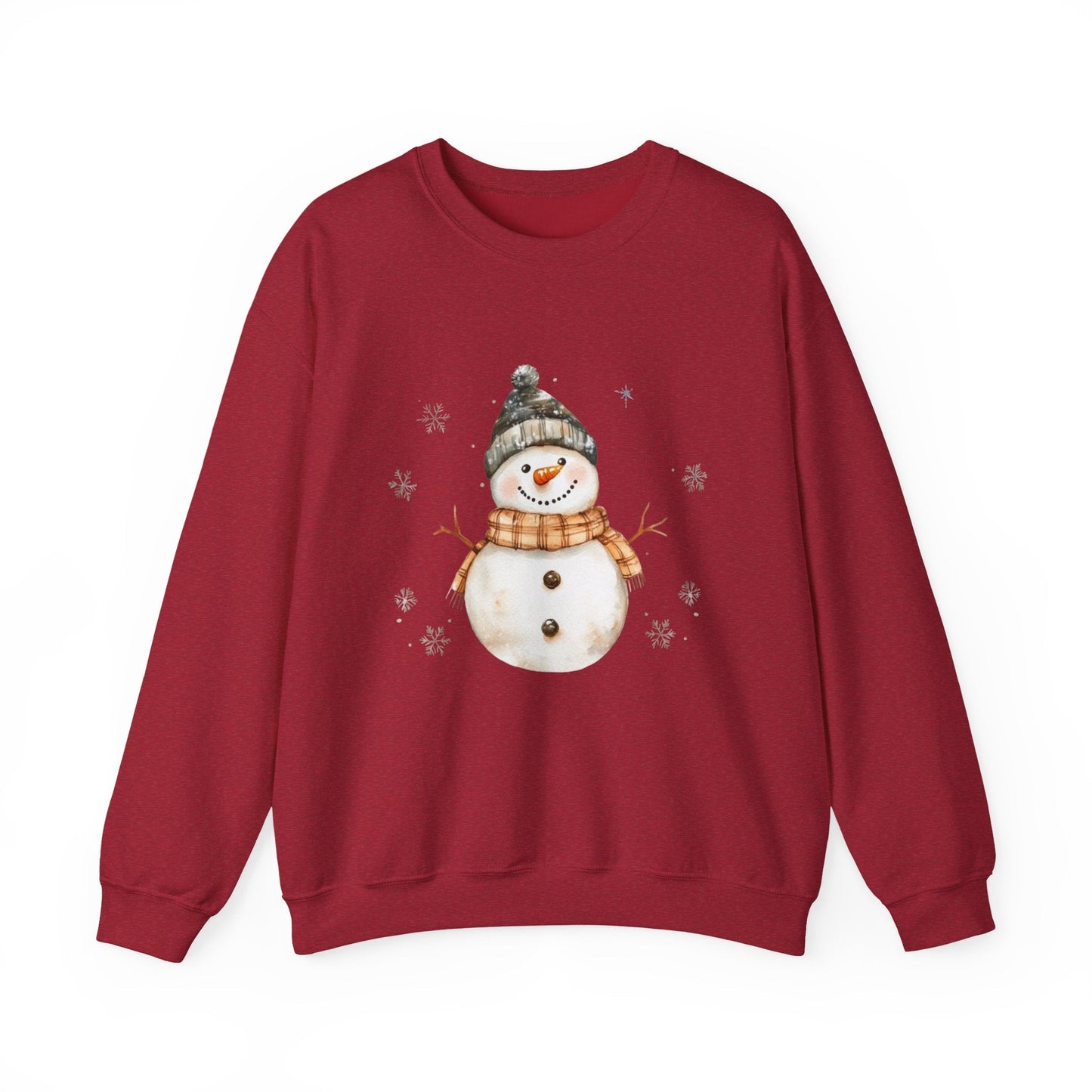 Snowman Crewneck Sweatshirt, Winter Holiday Jumper, Christmas Snowman Sweater, Festive Winter Apparel, Cute Winter Pullover - Popbydesign