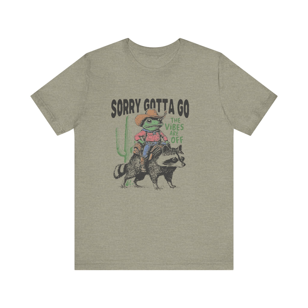 Sorry Gotta Go The Vibes Are Off Shirt, Cowboy Frog t-shirt by PopCultureByDesign36