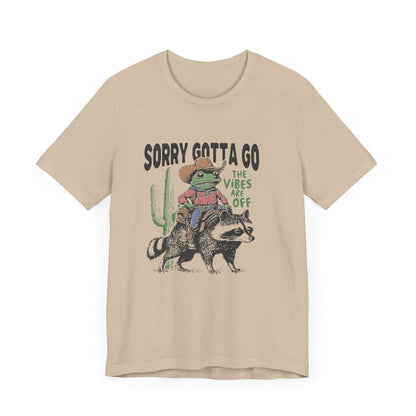 Sorry Gotta Go The Vibes Are Off Shirt, Cowboy Frog t-shirt - Popbydesign