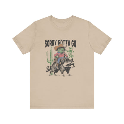 Sorry Gotta Go The Vibes Are Off Shirt, Cowboy Frog t-shirt - Popbydesign
