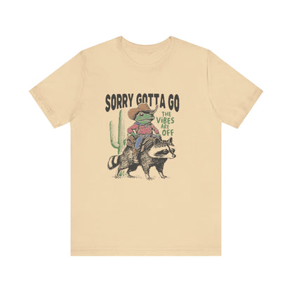Sorry Gotta Go The Vibes Are Off Shirt, Cowboy Frog t-shirt - Popbydesign