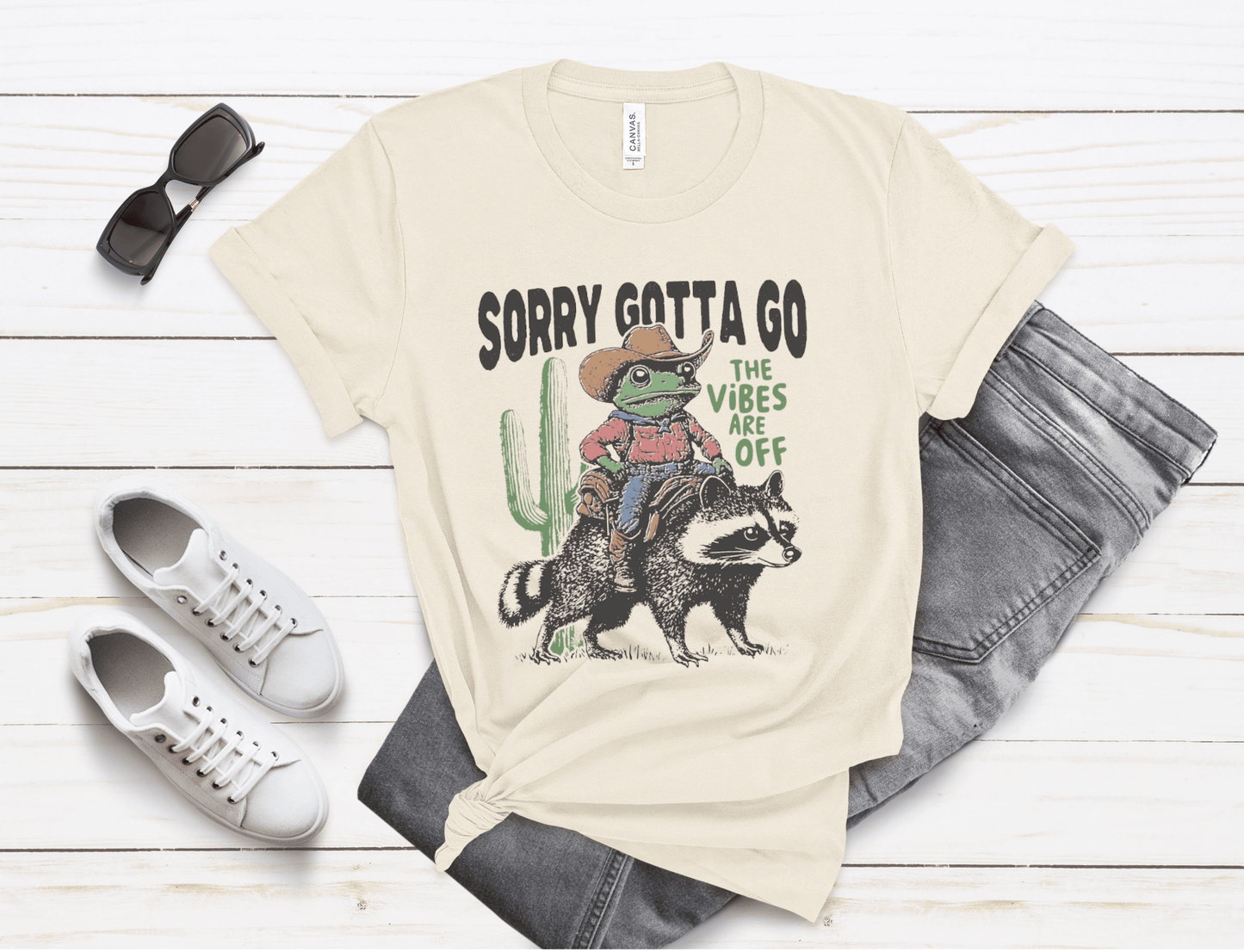 Sorry Gotta Go The Vibes Are Off Shirt, Cowboy Frog t-shirt - Popbydesign