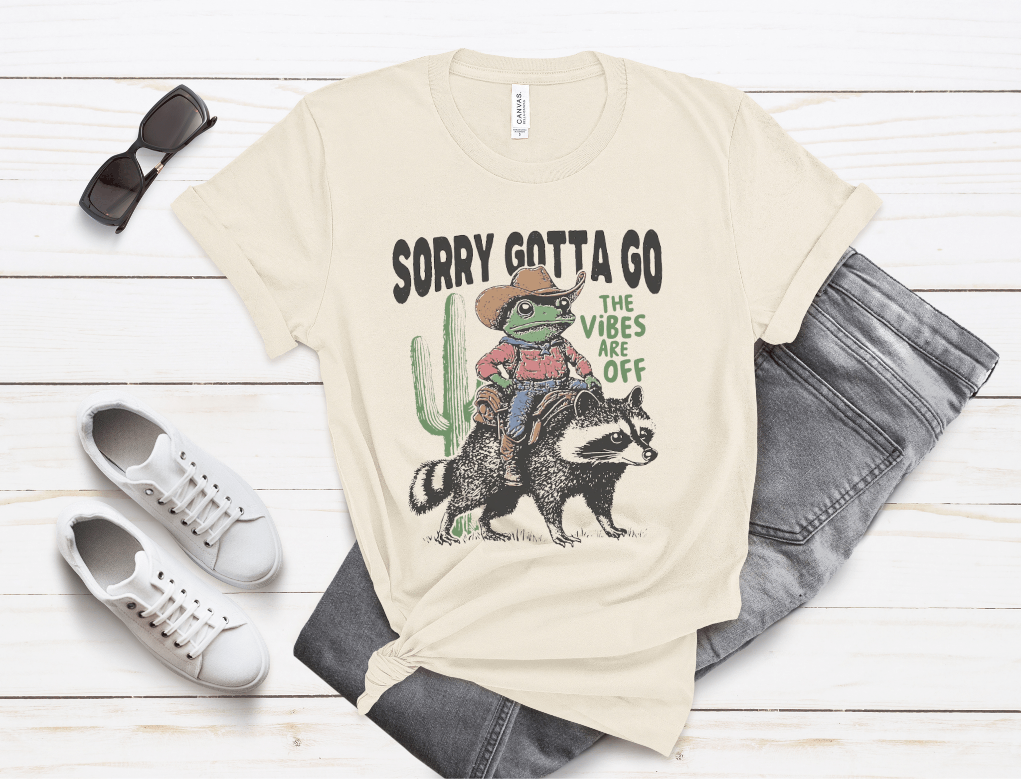 Sorry Gotta Go The Vibes Are Off Shirt, Cowboy Frog t-shirt by PopCultureByDesign36
