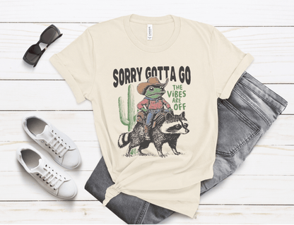 Sorry Gotta Go The Vibes Are Off Shirt, Cowboy Frog t-shirt - Popbydesign