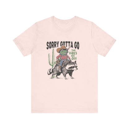 Sorry Gotta Go The Vibes Are Off Shirt, Cowboy Frog t-shirt - Popbydesign