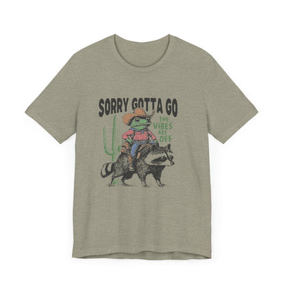Sorry Gotta Go The Vibes Are Off Shirt, Cowboy Frog t-shirt - Popbydesign