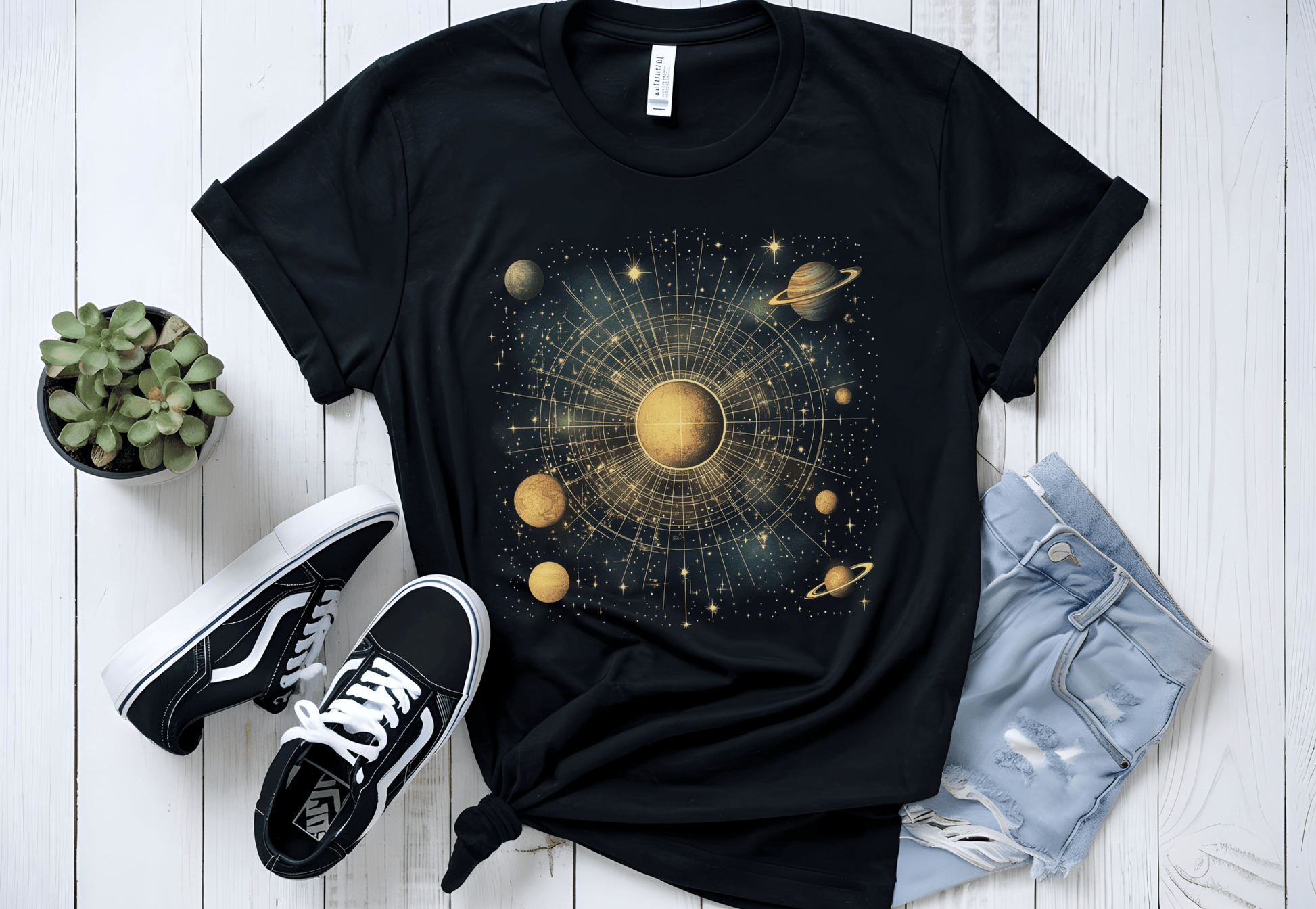 Space Galaxy T-Shirt, Solar System Tee, Astronomy Shirt - Popbydesign