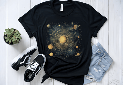 Space Galaxy T-Shirt, Solar System Tee, Astronomy Shirt - Popbydesign
