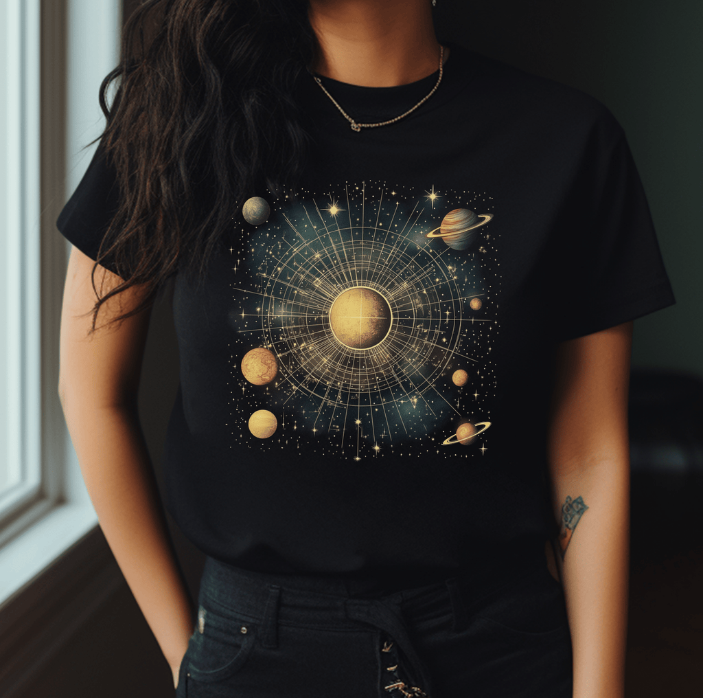 Space Galaxy T-Shirt, Solar System Tee, Astronomy Shirt by PopCultureByDesign36