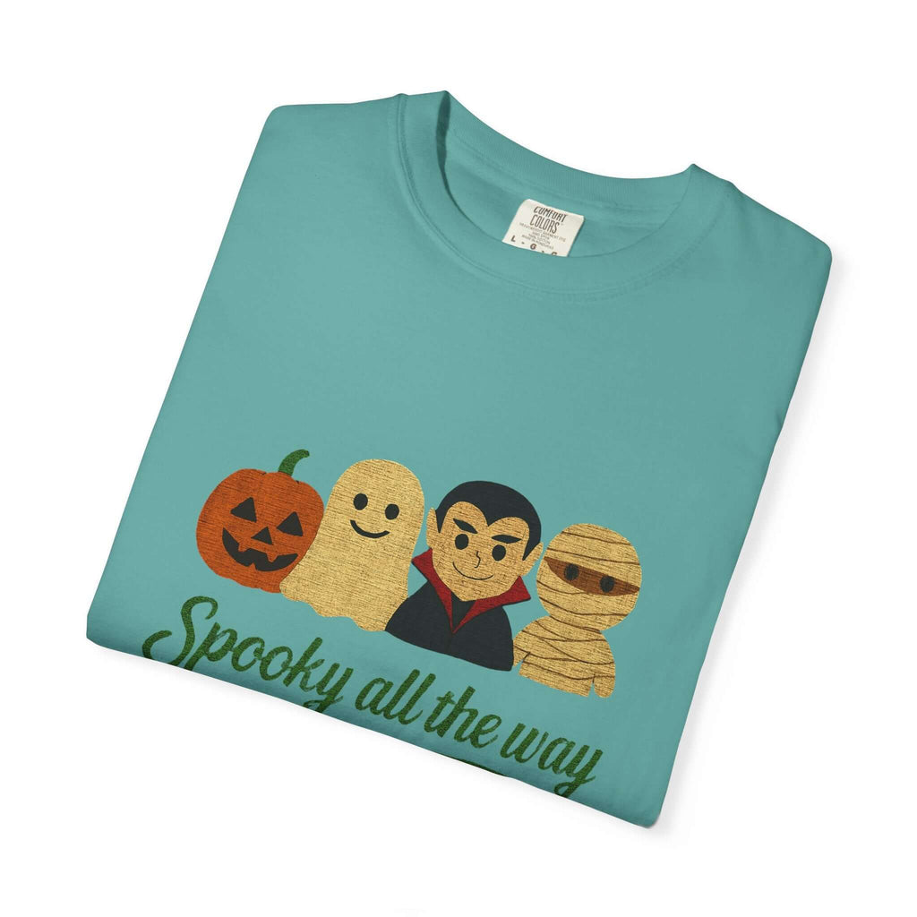 Spooky All The Way Halloween T-shirt, Pumpkin Ghost Shirt by PopCultureByDesign36