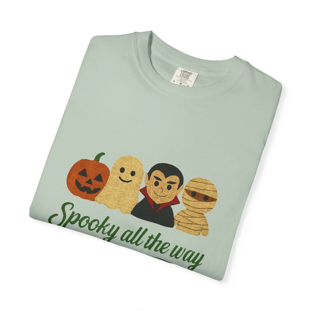 Spooky All The Way Halloween T-shirt, Pumpkin Ghost Shirt by PopCultureByDesign36