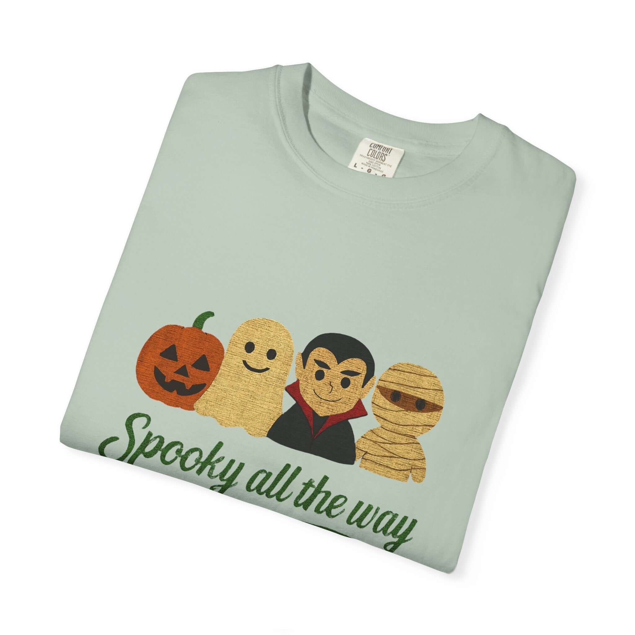 Spooky All The Way Halloween T-shirt, Pumpkin Ghost Shirt by PopCultureByDesign36