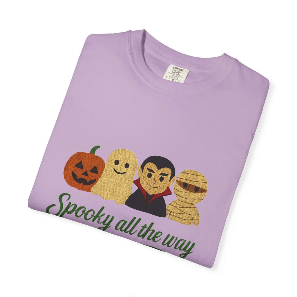 Spooky All The Way Halloween T-shirt, Pumpkin Ghost Shirt by PopCultureByDesign36