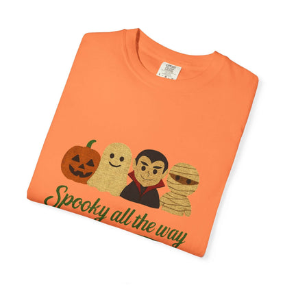 Spooky All The Way Halloween T-shirt, Pumpkin Ghost Shirt - Popbydesign
