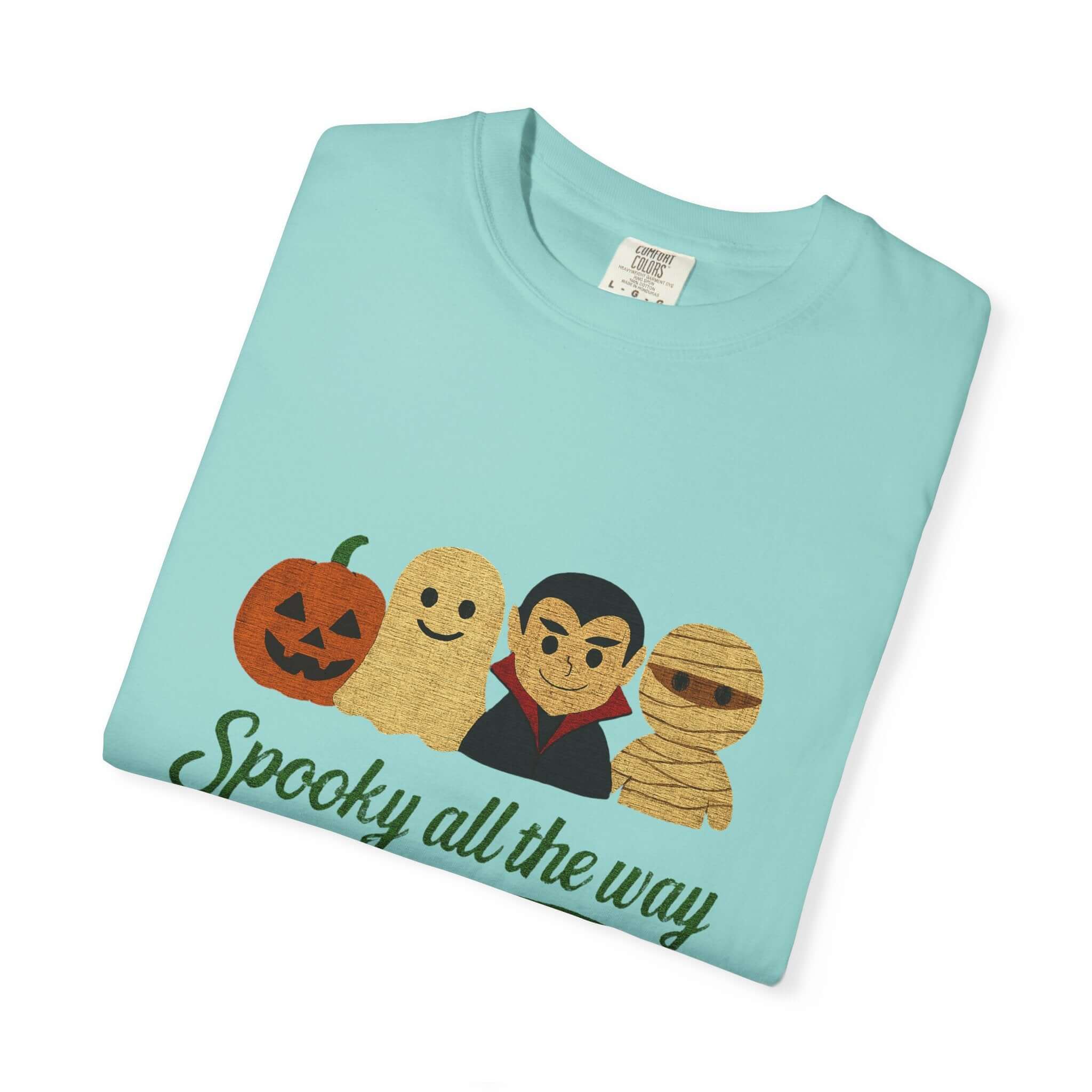 Spooky All The Way Halloween T-shirt, Pumpkin Ghost Shirt by PopCultureByDesign36