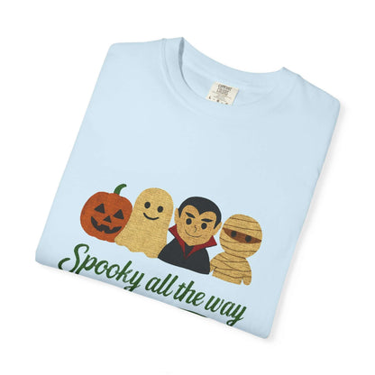 Spooky All The Way Halloween T-shirt, Pumpkin Ghost Shirt - Popbydesign
