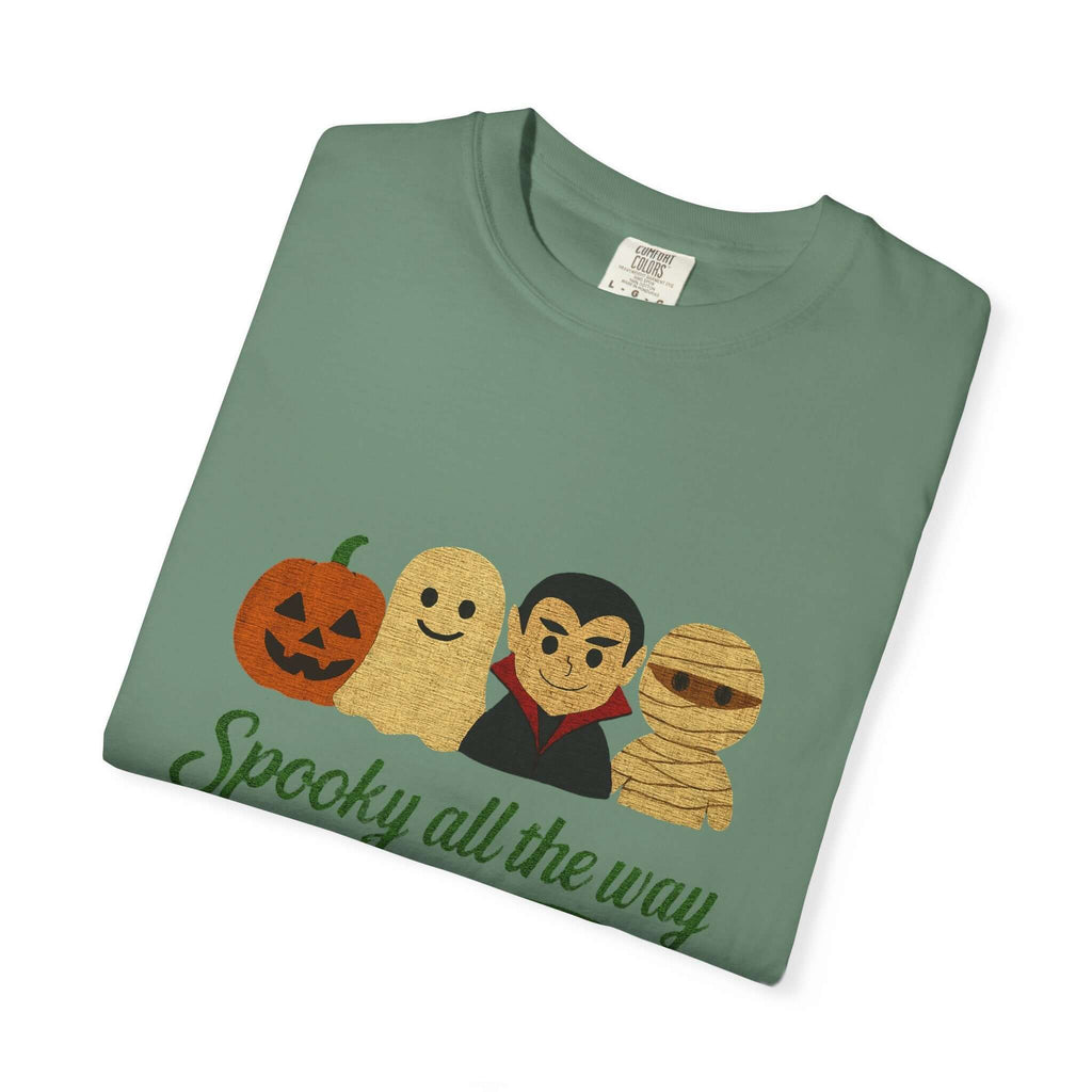 Spooky All The Way Halloween T-shirt, Pumpkin Ghost Shirt by PopCultureByDesign36