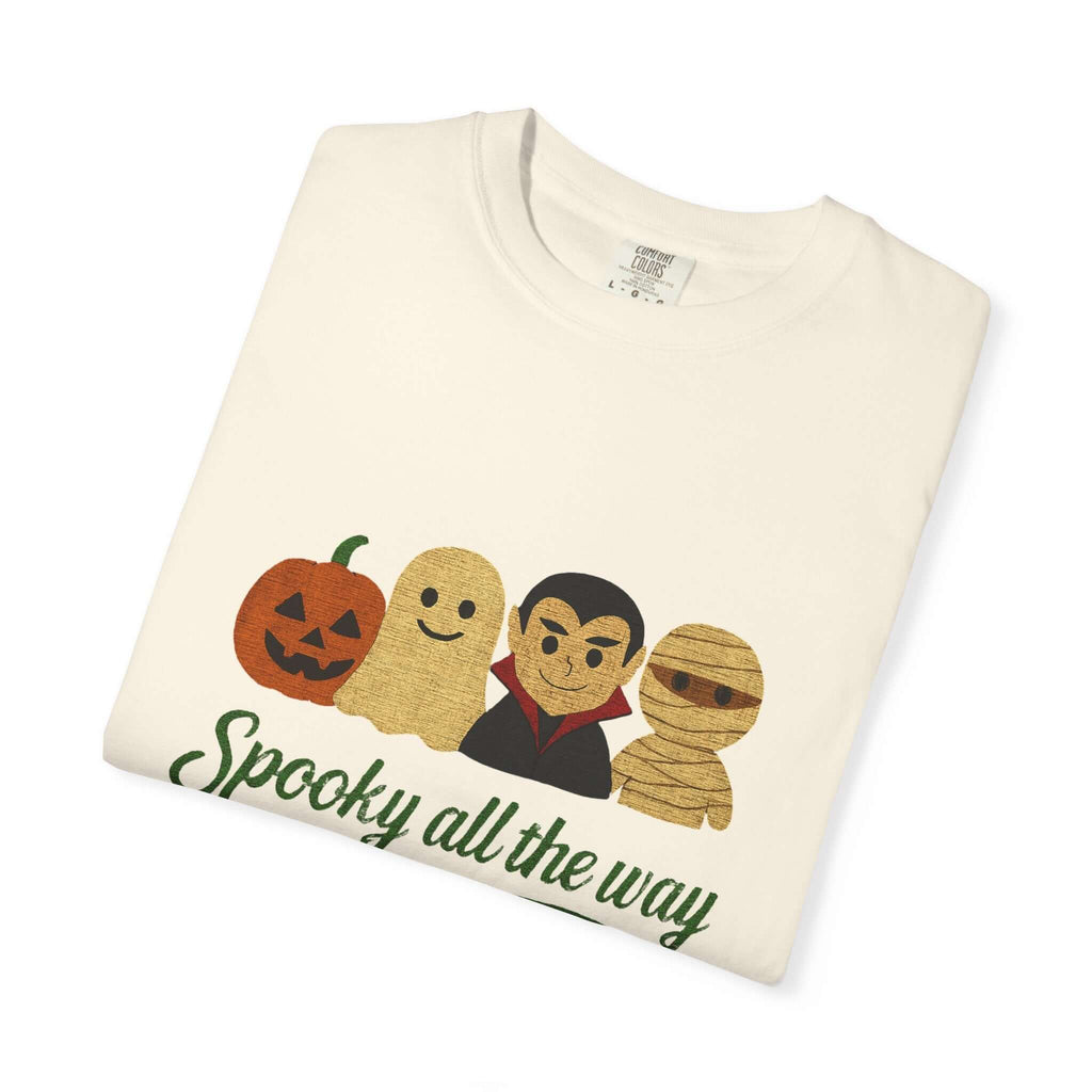 Spooky All The Way Halloween T-shirt, Pumpkin Ghost Shirt by PopCultureByDesign36