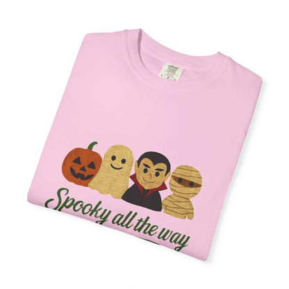 Spooky All The Way Halloween T-shirt, Pumpkin Ghost Shirt - Popbydesign