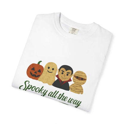 Spooky All The Way Halloween T-shirt, Pumpkin Ghost Shirt - Popbydesign