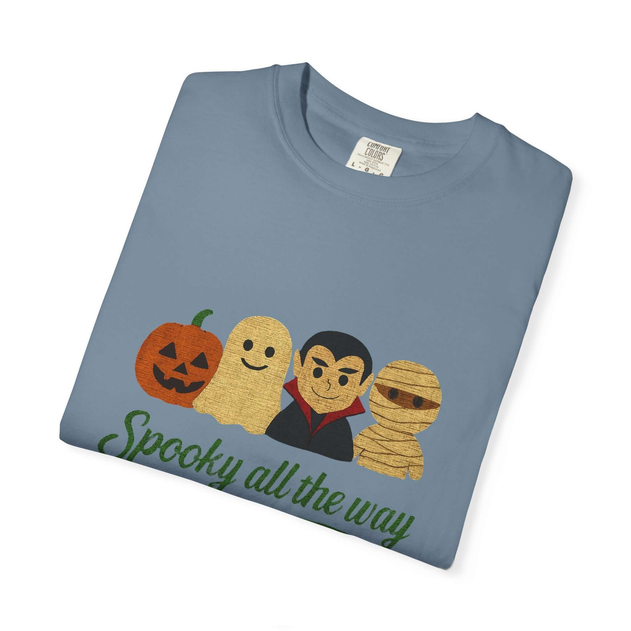Spooky All The Way Halloween T-shirt, Pumpkin Ghost Shirt by PopCultureByDesign36