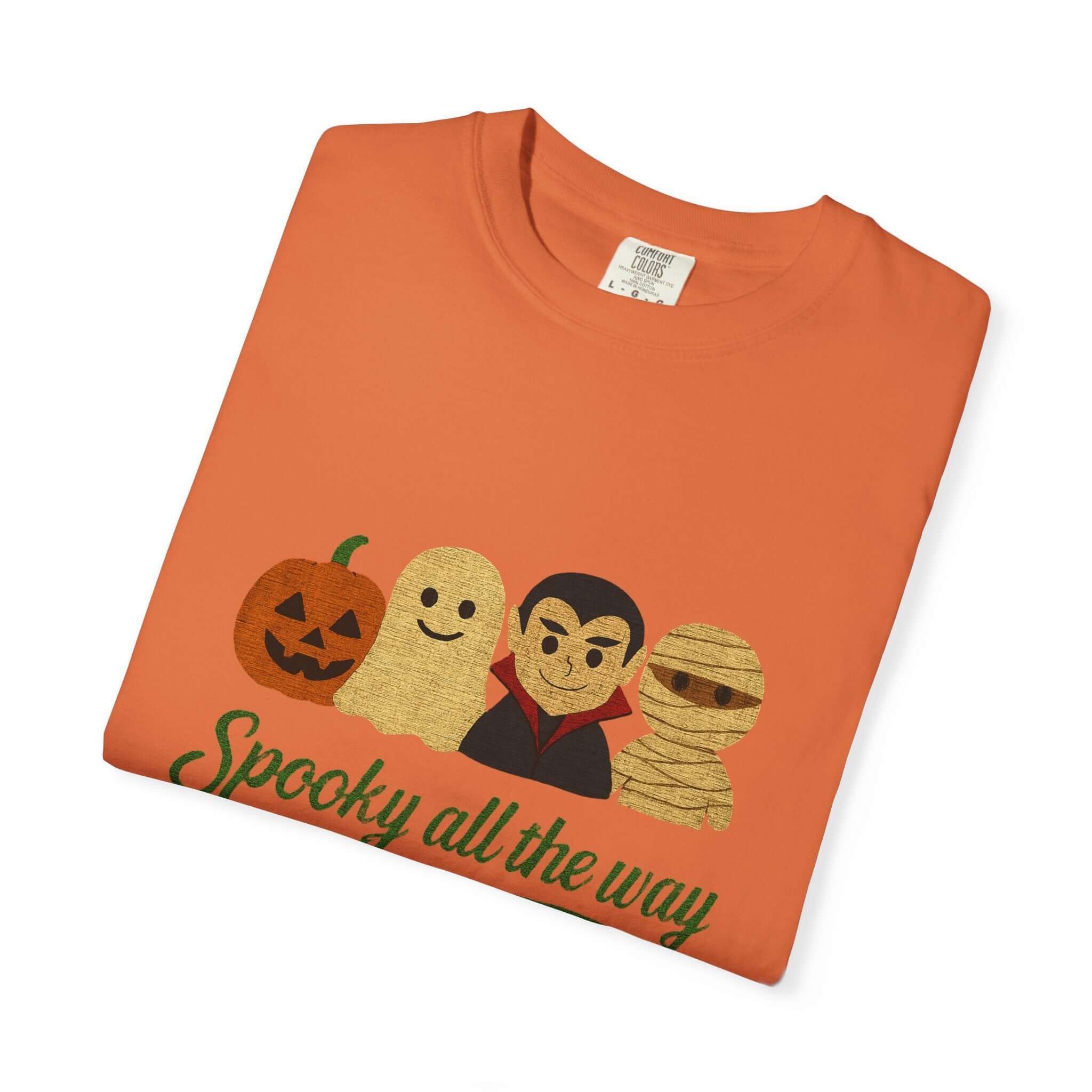 Spooky All The Way Halloween T-shirt, Pumpkin Ghost Shirt by PopCultureByDesign36
