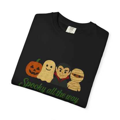 Spooky All The Way Halloween T-shirt, Pumpkin Ghost Shirt - Popbydesign