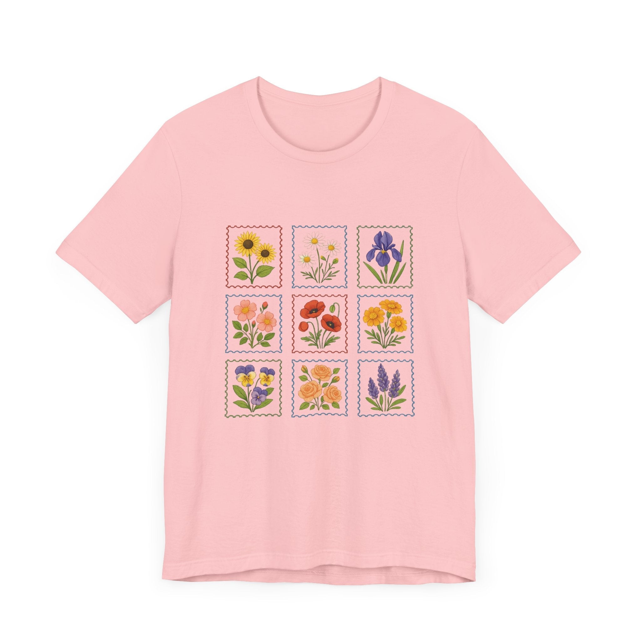 Summer Flower Stamp Tshirt, Vintage Postage Stamp Shirt by PopCultureByDesign36