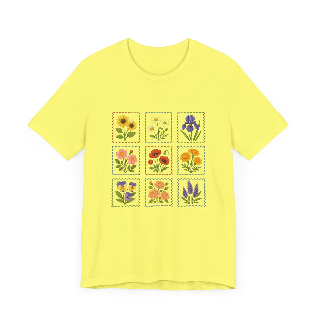 Summer Flower Stamp Tshirt, Vintage Postage Stamp Shirt by PopCultureByDesign36