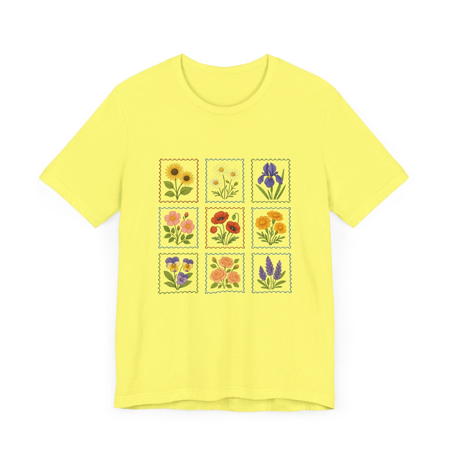 Summer Flower Stamp Tshirt, Vintage Postage Stamp Shirt - Popbydesign