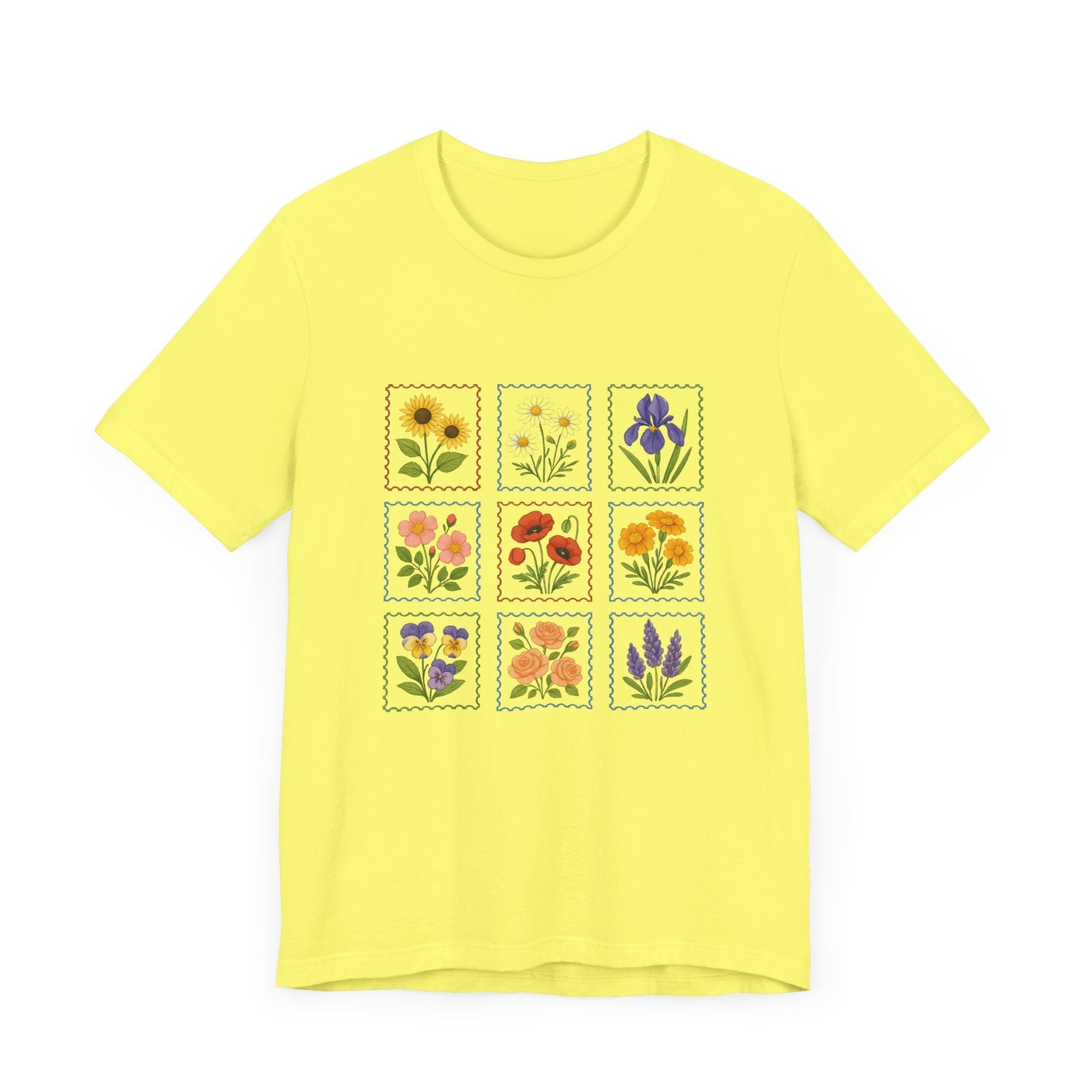 Summer Flower Stamp Tshirt, Vintage Postage Stamp Shirt - Popbydesign