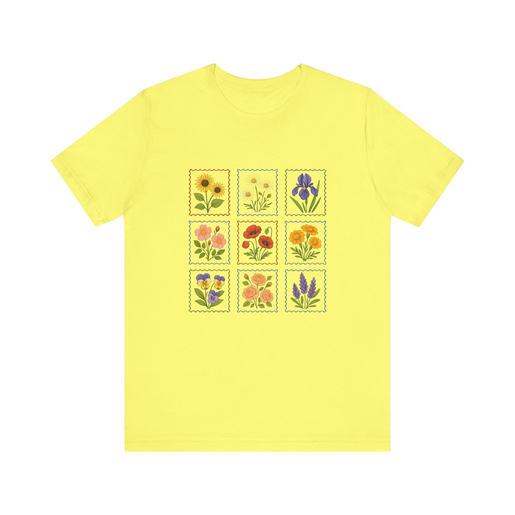 Summer Flower Stamp Tshirt, Vintage Postage Stamp Shirt - Popbydesign