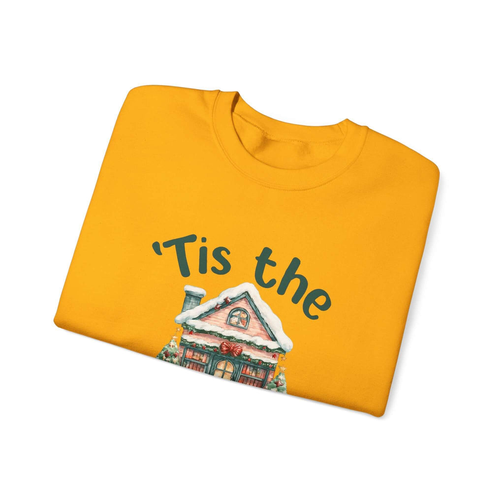 Tis The Season Cozy Christmas Cottage Sweatshirt, Holiday Bookstore Sweatshirt by PopCultureByDesign36
