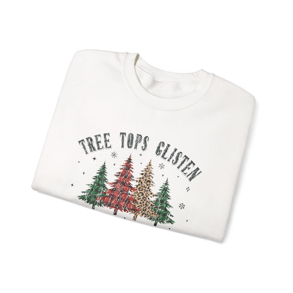 Tree Tops Glisten Sweatshirt, Christmas Sweatshirt by PopCultureByDesign36