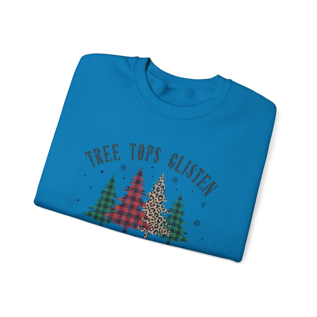 Tree Tops Glisten Sweatshirt, Christmas Sweatshirt by PopCultureByDesign36