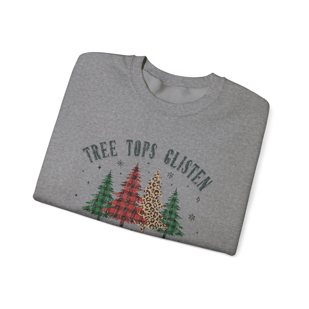 Tree Tops Glisten Sweatshirt, Christmas Sweatshirt by PopCultureByDesign36